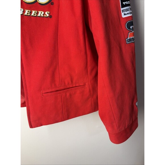 Chase Authentics Budweiser Dale Jr #8 NASCAR Jacket Womens XL Red Vintage - Picture 8 of 11